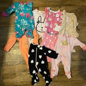 Preemie baby girl sleepers